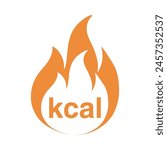 Calorie fire burning colorful vector icon