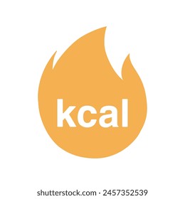 Calorie fire burning colorful vector icon