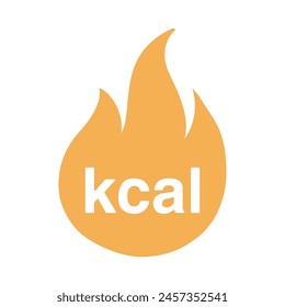 Icono de Vector colorido ardiendo fuego de calorías