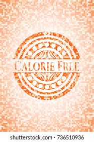 Calorie Free abstract orange mosaic emblem