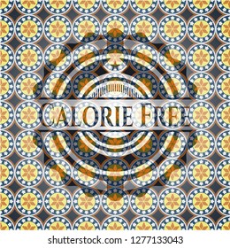 Calorie Free arabesque style emblem. arabic decoration.
