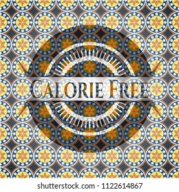 Calorie Free arabic style badge. Arabesque decoration.