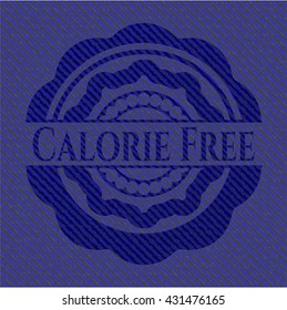 Calorie Free badge with jean texture