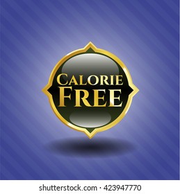 Calorie Free golden badge or emblem