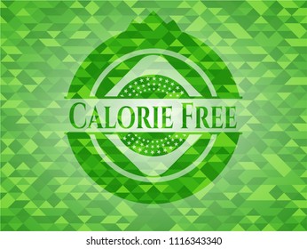 Calorie Free green emblem with mosaic background