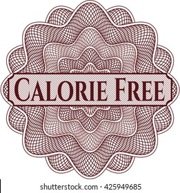 Calorie Free inside money style emblem or rosette