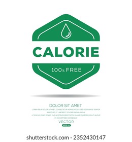 (Calorie free) label sign, vector illustration.