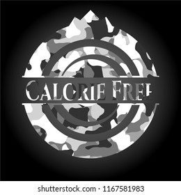 Calorie Free on grey camouflaged texture