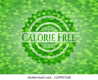Calorie Free realistic green mosaic emblem