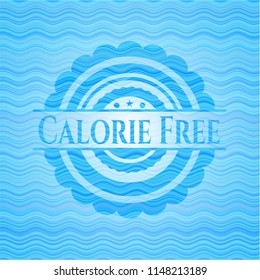 Calorie Free water style badge.