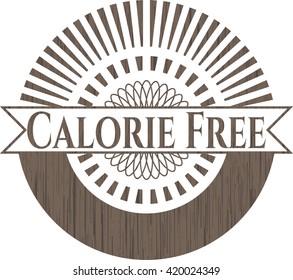 Calorie Free wooden emblem. Retro