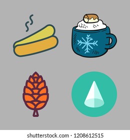 calorie icon set. vector set about chocolate, cone and hot dog icons set.