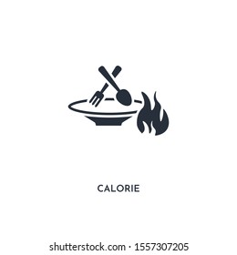 calorie icon. simple element illustration. isolated trendy filled calorie icon on white background. can be used for web, mobile, ui.