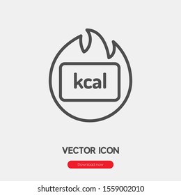 Calorie icon vector. Calorie symbol. Linear style sign for mobile concept and web design. Calorie symbol illustration. Pixel vector graphics - Vector.