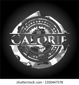Calorie on grey camo texture