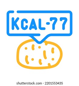 calorie potato color icon vector. calorie potato sign. isolated symbol illustration