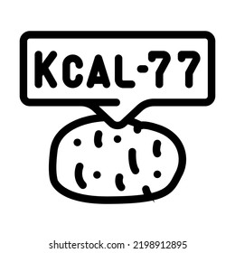 calorie potato line icon vector. calorie potato sign. isolated contour symbol black illustration