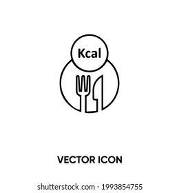 Icono de vector de calorías. Ilustración vectorial plana moderna y simple para sitio web o aplicación móvil.Símbolo de calorías, ilustración de logotipo. Gráficos vectoriales perfectos para píxeles	