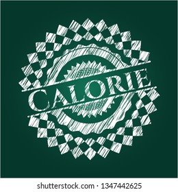 Calorie written on a chalkboard