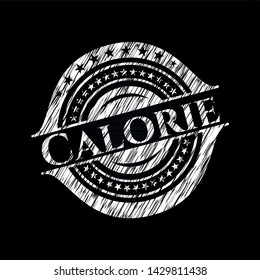 Calorie written on a chalkboard. Vector Illustration. Detailed.