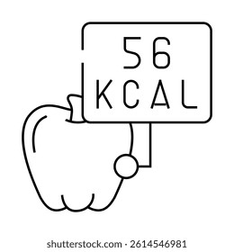calories apple line icon vector. calories apple sign. isolated contour symbol black illustration