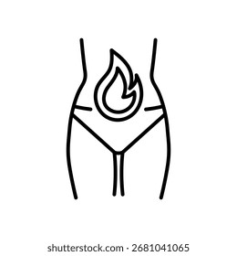 Icono de quemadura de calorías, trazo editable