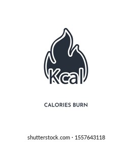 calories burn icon. simple element illustration. isolated trendy filled calories burn icon on white background. can be used for web, mobile, ui.