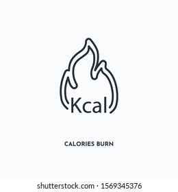 Calories Burn outline icon. Simple linear element illustration. Isolated line Calories Burn icon on white background. Thin stroke sign can be used for web, mobile and UI.
