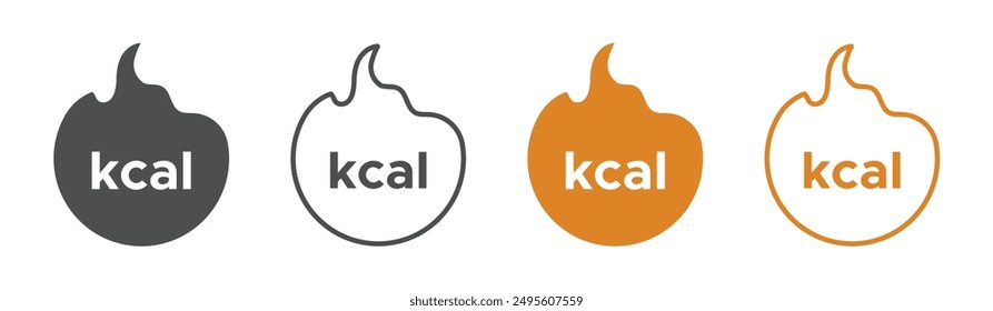 Calories Burn vector icons set