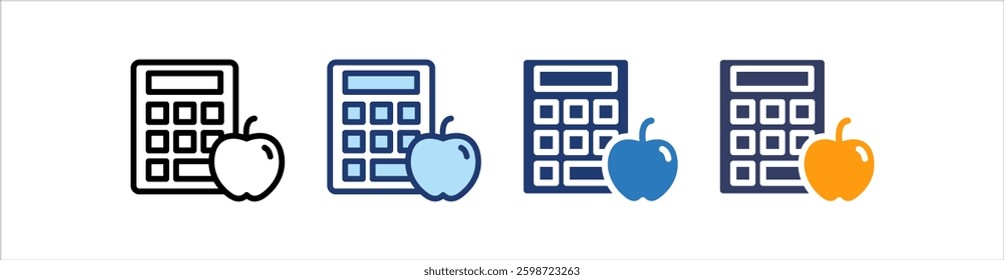 Calories Calculator Icon Set Multiple Style Collection
