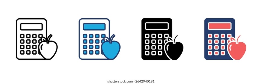Calorias Calculadora ícone da folha de estilos de coleção múltipla