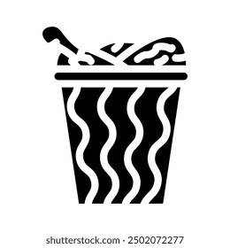 calories chicken fried glyph icon vector. calories chicken fried sign. isolated symbol illustration