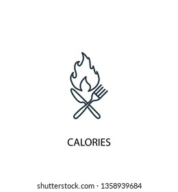 calories concept line icon. Simple element illustration. calories concept outline symbol design. Can be used for web and mobile UI/UX