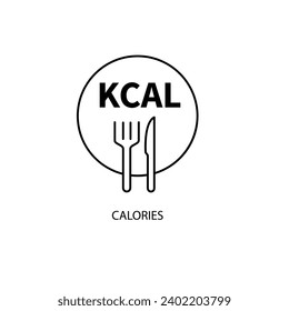 calories concept line icon. Simple element illustration. calories concept outline symbol design.