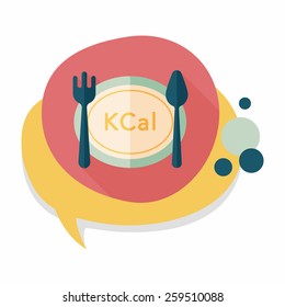 calories diet flat icon with long shadow,eps10