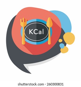 calories diet flat icon with long shadow,eps10