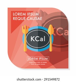 calories diet flat icon with long shadow,eps10