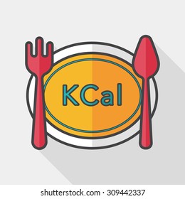 calories diet flat icon with long shadow,eps10