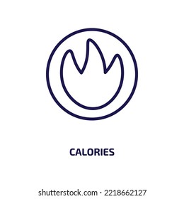 calories icon from food collection. Thin linear calories, fitness, nutrition outline icon isolated on white background. Line vector calories sign, symbol for web and mobile