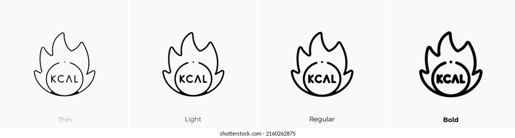 calories icon. Linear style sign isolated on white background. Vector illustration.