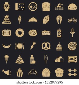 Calories icons set. Simple style of 36 calories vector icons for web for any design