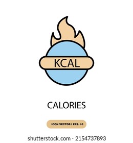calories icons  symbol vector elements for infographic web
