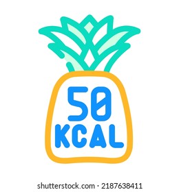calories pineapple color icon vector. calories pineapple sign. isolated symbol illustration