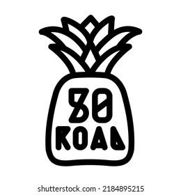 calories pineapple line icon vector. calories pineapple sign. isolated contour symbol black illustration
