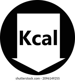 Kalorienreduktion auf weißem Hintergrund. Symbol für Kcal-Reduktion. Billiges Kilokalorien-Grafikzeichen. Flachstil.