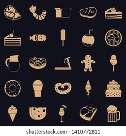 Calory icons set. Simple set of 25 calory vector icons for web for any design