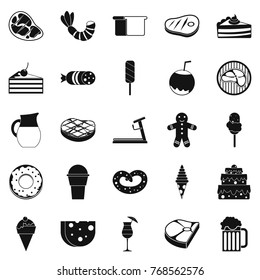 Calory icons set. Simple set of 25 calory vector icons for web isolated on white background