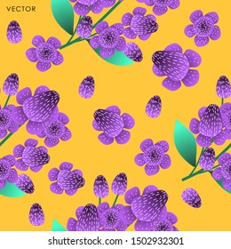 Calotropis flower seamless pattern, Vector illustration design element