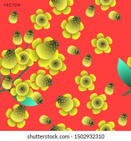 Calotropis flower seamless pattern, Vector illustration design element
