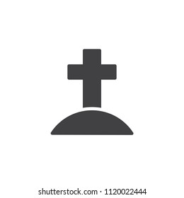 Calvary with cross vector icon. filled flat sign for mobile concept and web design. Jesus Christ Calvary simple solid icon. Symbol, logo illustration. Pixel perfect vector graphics